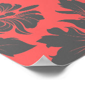 StellaRoot Hoot Owl Vintage Damask Print ポスター (角)