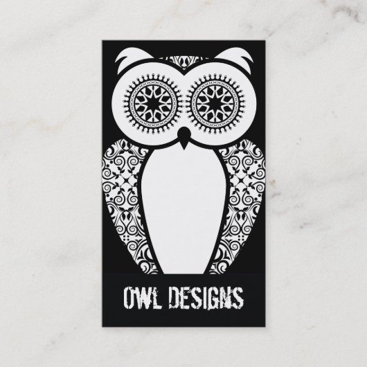 StellaRoot Hootie Owl名刺(黒) 名刺 (正面)