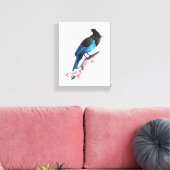 Steller's Jay Stretted Canvas Print キャンバスプリント (インサイチュ (リビング))