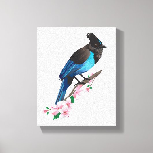 Steller's Jay Stretted Canvas Print キャンバスプリント (正面)