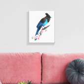 Steller's Jay Stretted Canvas Print キャンバスプリント (インサイチュ (リビング))