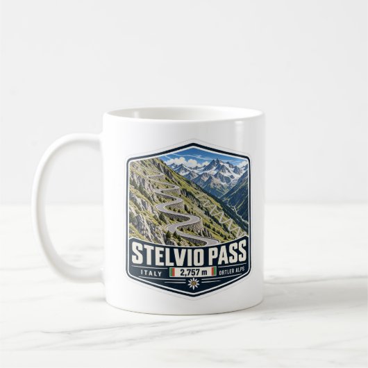 Stelvio Pass – Passo dello Stelvio コーヒーマグカップ (左)