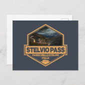Stelvio Pass Passo Dello Stelvio Travel Art Badge ポストカード (正面/裏面)