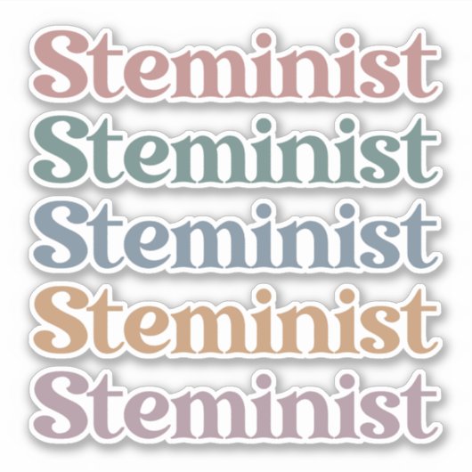STEMの中の熱烈なレトロ女性 シール (正面)
