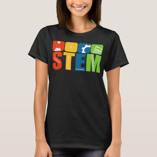 STEMの先生 科学 技術 工学 数学 Tシャツ (正面)