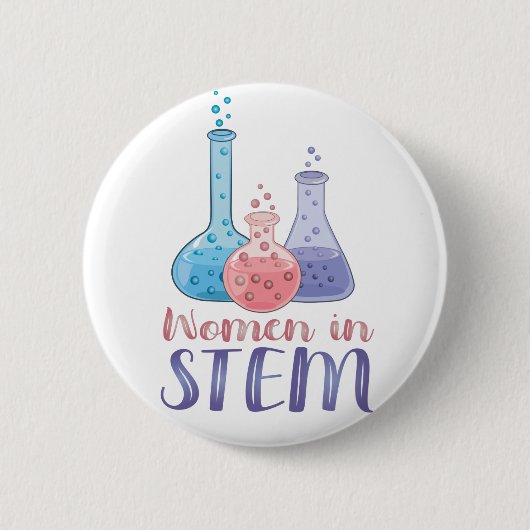 STEMの女性 缶バッジ (正面)