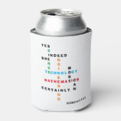 STEMクロスワード内の女性 缶クーラー (缶正面)