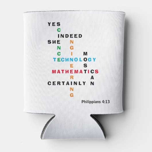 STEMクロスワード内の女性 缶クーラー (正面)