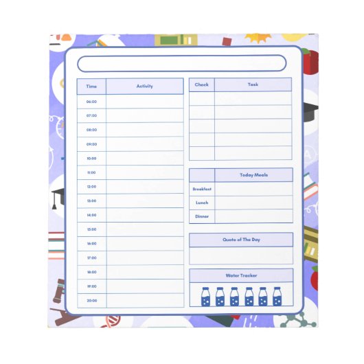 STEMサイエンス先生デイリープランナー ノートパッド (正面)