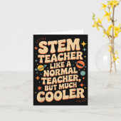 STEM教師の定義 楽しい科学 数学 テック Tシャツ カード (黄色い花)