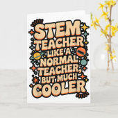 STEM教師の定義 楽しい科学 数学 テック Tシャツ カード (黄色い花)