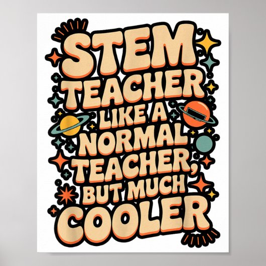 STEM教師の定義 楽しい科学 数学 テック Tシャツ ポスター (正面)