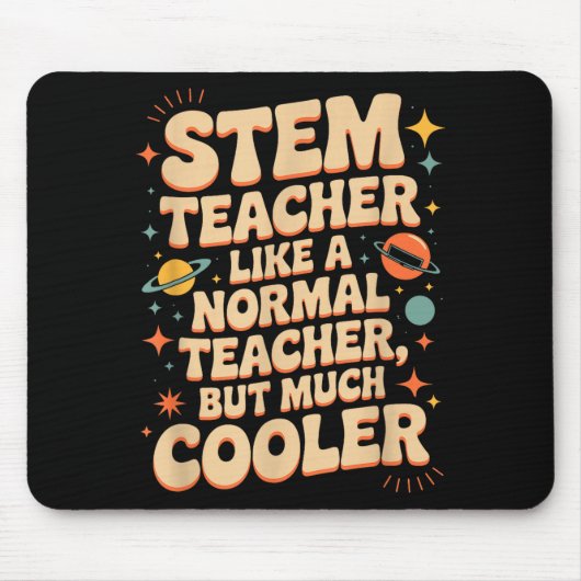 STEM教師の定義 楽しい科学 数学 テック Tシャツ マウスパッド (正面)