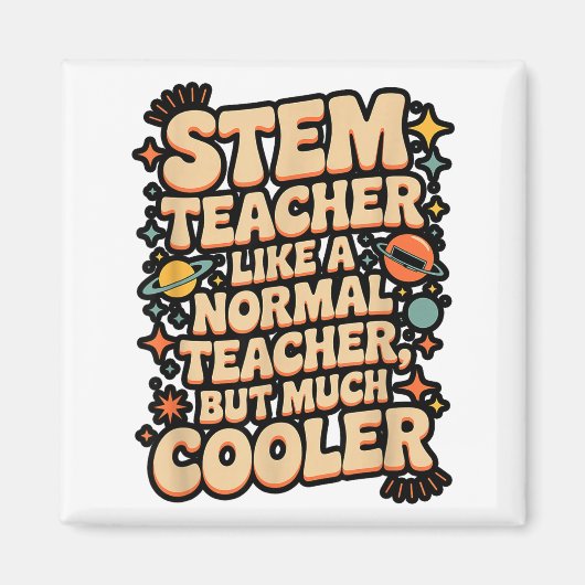 STEM教師の定義 楽しい科学 数学 テック Tシャツ マグネット (正面)