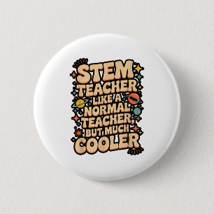 STEM教師の定義 楽しい科学 数学 テック Tシャツ 缶バッジ