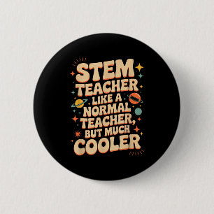 STEM教師の定義 楽しい科学 数学 テック Tシャツ 缶バッジ