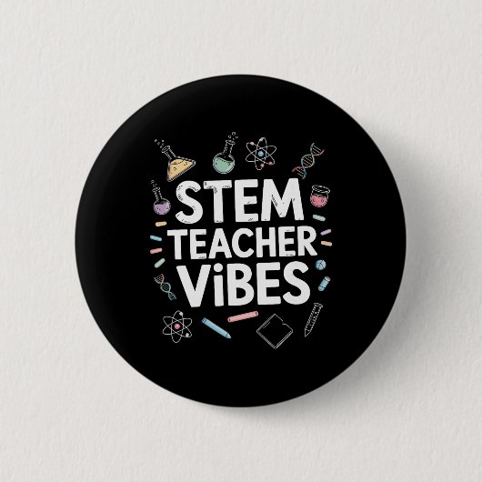 STEM教師の雰囲気、科学と数学の教育 缶バッジ (正面)