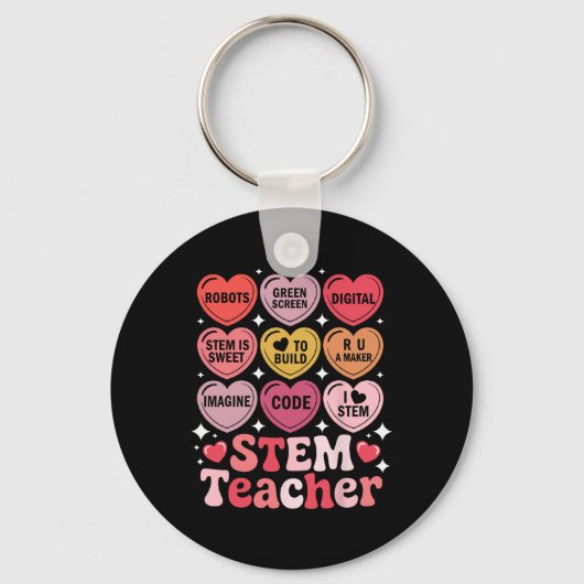 STEM教師バレンタインデー 科学 技術 数学 キーホルダー (正面)