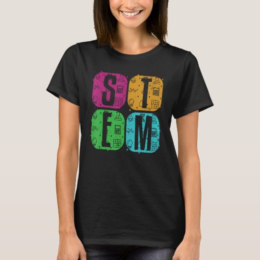 STEM科学技術エンジニアリング数学スティミニスト Tシャツ (正面)