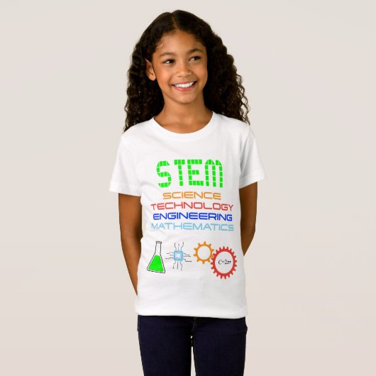STEM科学技術エンジニアリング数学 Tシャツ (正面フル)