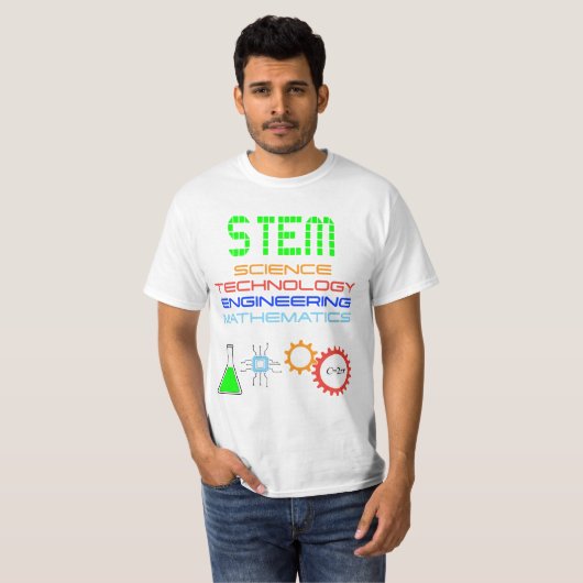 STEM科学技術エンジニアリング数学 Tシャツ (正面フル)