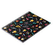 STEM アイコンのパターン：科学、工学など。 ノートブック (左側)