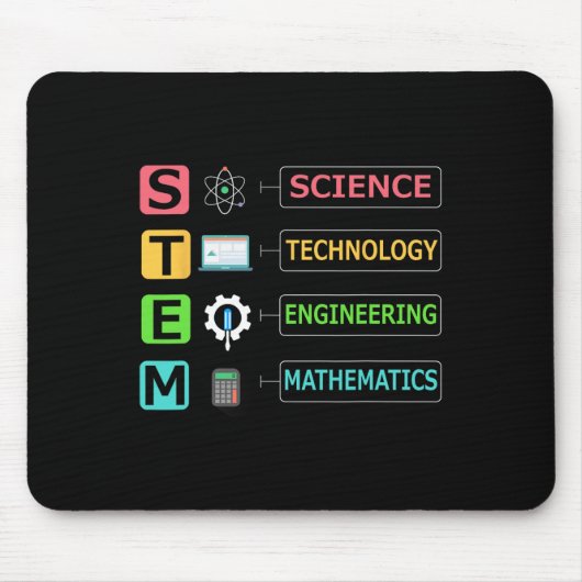 STEM 科学 技術 工学 数学 先生 ギフト マウスパッド (正面)