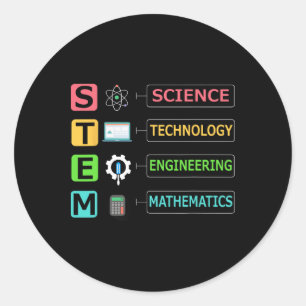 STEM 科学 技術 工学 数学 先生 ギフト ラウンドシール