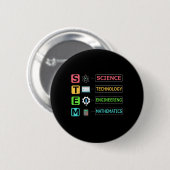 STEM 科学 技術 工学 数学 先生 ギフト 缶バッジ (正面&裏面)