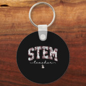 STEM 科学 技術 工学 数学 先生 V キーホルダー (正面)