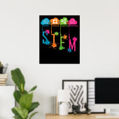 STEM 科学 技術 工学 数学 学校 ポスター (ホームオフィス)