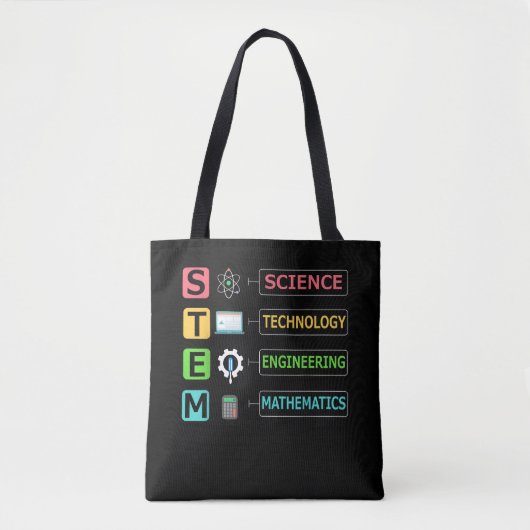 STEM 科学 技術 工学 数学 教師 トートバッグ (正面)