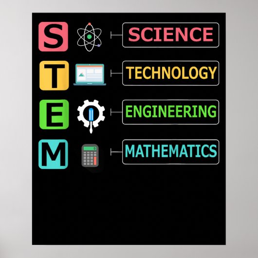 STEM 科学 技術 工学 数学 教師 ポスター (正面)
