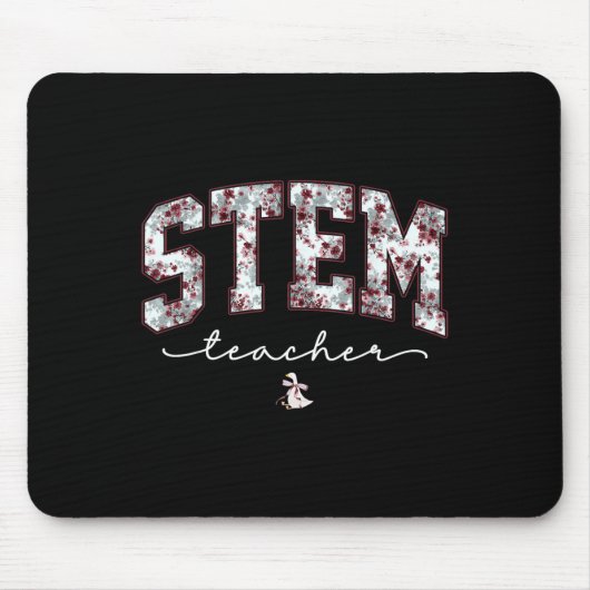 STEM 科学 技術 工学 数学 教師 V マウスパッド (正面)