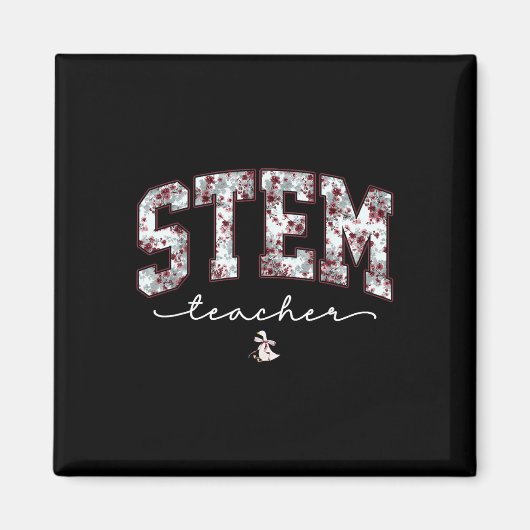 STEM 科学 技術 工学 数学 教師 V マグネット (正面)