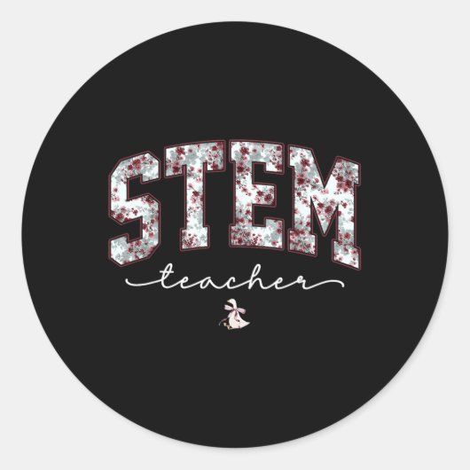 STEM 科学 技術 工学 数学 教師 V ラウンドシール (正面)