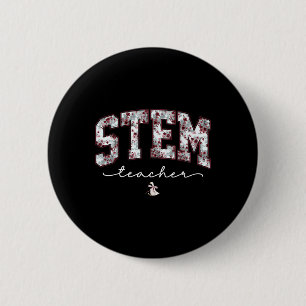 STEM 科学 技術 工学 数学 教師 V 缶バッジ