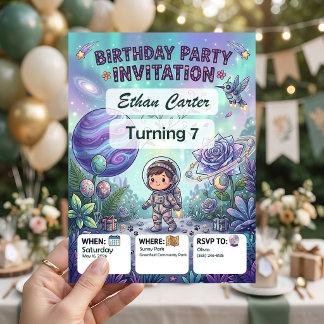 STEM 誕生日パーティーの招待状（カスタマイズ可能） 招待状