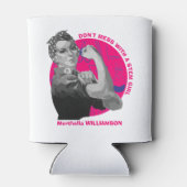 STEM GIRLでリベッターの女性をロージー 缶クーラー (裏面)