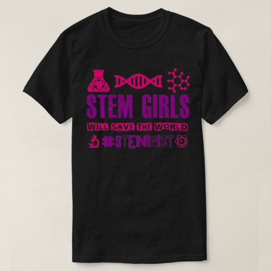 Stem Girlsは世界救へ#スティミニストBecau Tシャツ (デザイン正面)