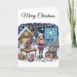 STEM Holiday Greeting Tech Girls Christmas Card シーズンカード