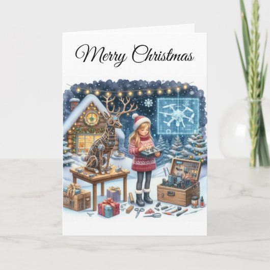 STEM Holiday Greeting Tech Girls Christmas Card シーズンカード (正面)