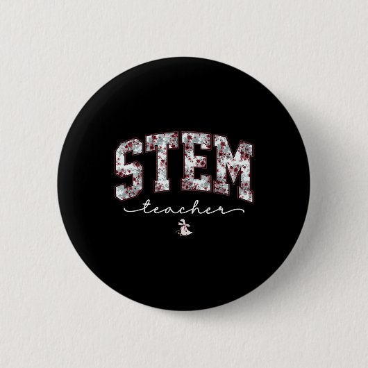Stem Science Technology Engineering Math Teacher V 缶バッジ (正面)