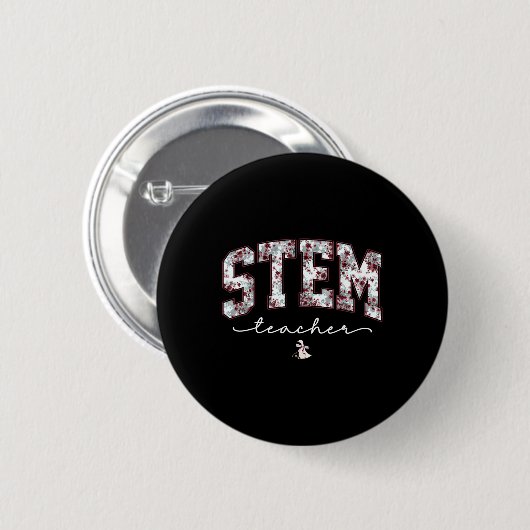 Stem Science Technology Engineering Math Teacher V 缶バッジ (正面&裏面)