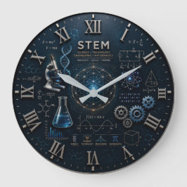 STEM Science Technology Engineering Mathematics ラージ壁時計