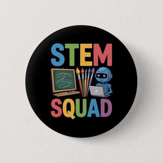 STEM Squad - 理科教師の数学教育チーム 缶バッジ (正面)