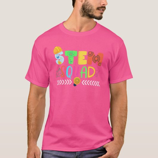Stem Squad Science TechnologyエンジニアリングMath Tea Tシャツ (正面)