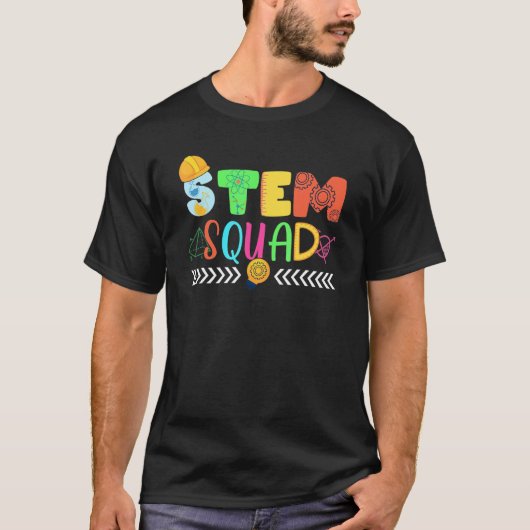 Stem Squad Science TechnologyエンジニアリングMath Tea Tシャツ (正面)