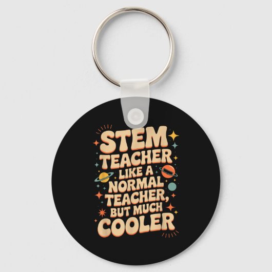 Stem Teacher Definition Funny Science Math Tech Te キーホルダー (正面)