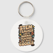 Stem Teacher Definition Funny Science Math Tech Te キーホルダー (正面)